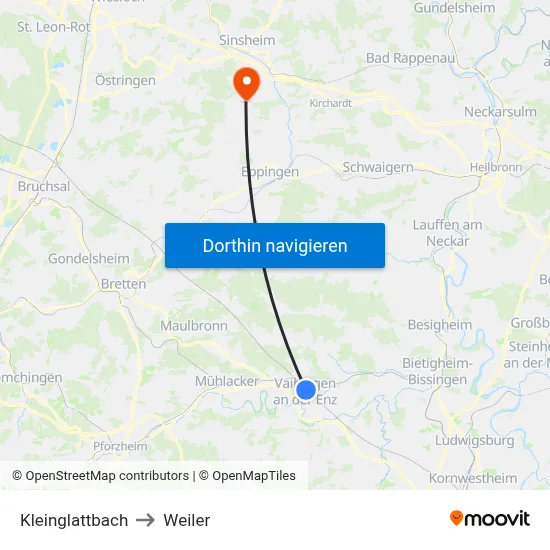 Kleinglattbach to Weiler map