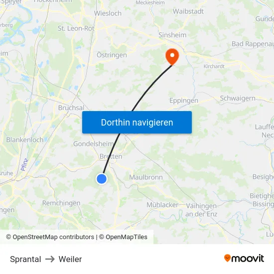 Sprantal to Weiler map