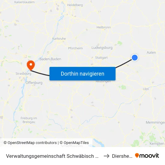 Verwaltungsgemeinschaft Schwäbisch Gmünd to Diersheim map