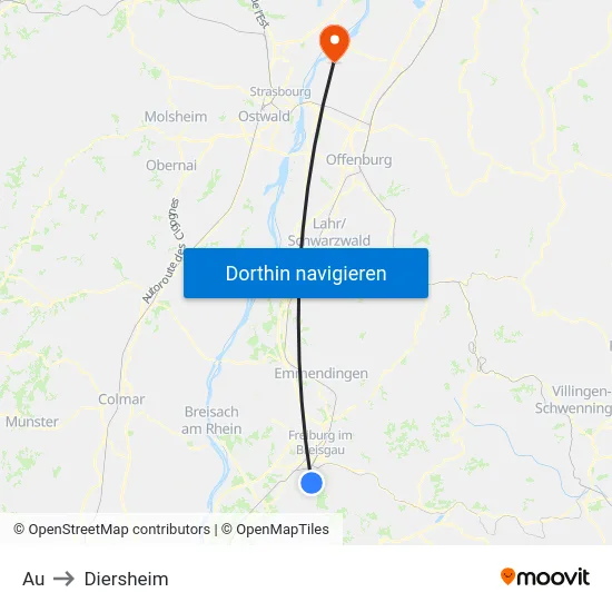 Au to Diersheim map