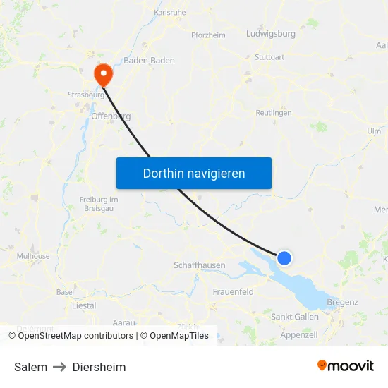 Salem to Diersheim map