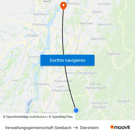 Verwaltungsgemeinschaft Seelbach to Diersheim map