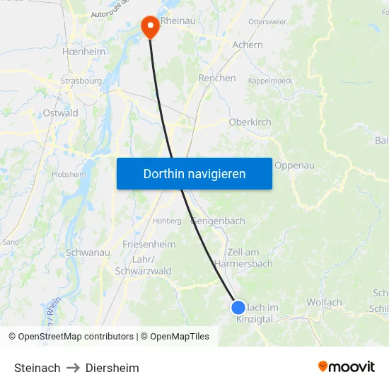 Steinach to Diersheim map