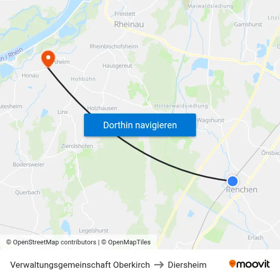 Verwaltungsgemeinschaft Oberkirch to Diersheim map