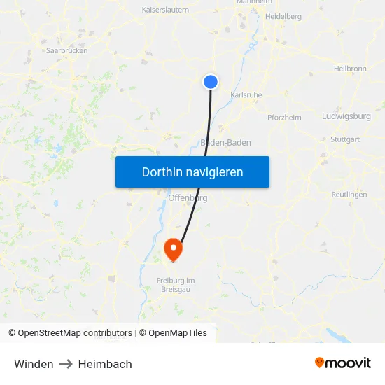 Winden to Heimbach map
