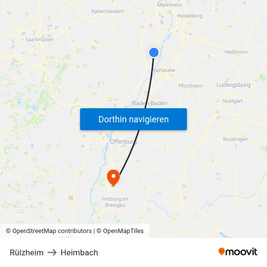 Rülzheim to Heimbach map