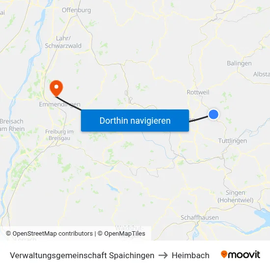 Verwaltungsgemeinschaft Spaichingen to Heimbach map