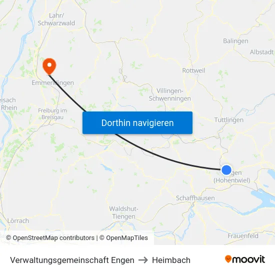 Verwaltungsgemeinschaft Engen to Heimbach map