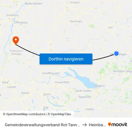 Gemeindeverwaltungsverband Rot-Tannheim to Heimbach map