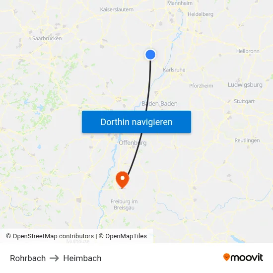 Rohrbach to Heimbach map