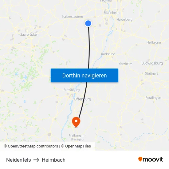Neidenfels to Heimbach map