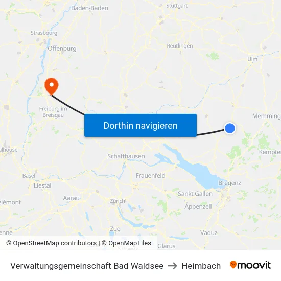 Verwaltungsgemeinschaft Bad Waldsee to Heimbach map