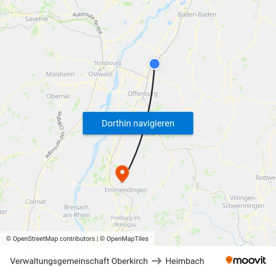 Verwaltungsgemeinschaft Oberkirch to Heimbach map