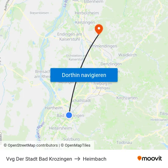 Vvg Der Stadt Bad Krozingen to Heimbach map