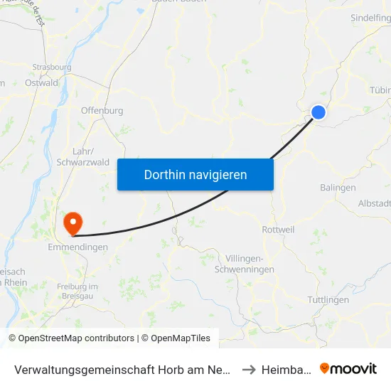 Verwaltungsgemeinschaft Horb am Neckar to Heimbach map