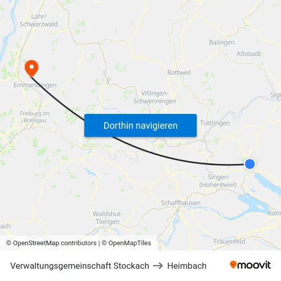 Verwaltungsgemeinschaft Stockach to Heimbach map