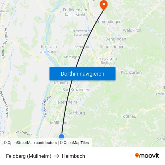 Feldberg (Müllheim) to Heimbach map