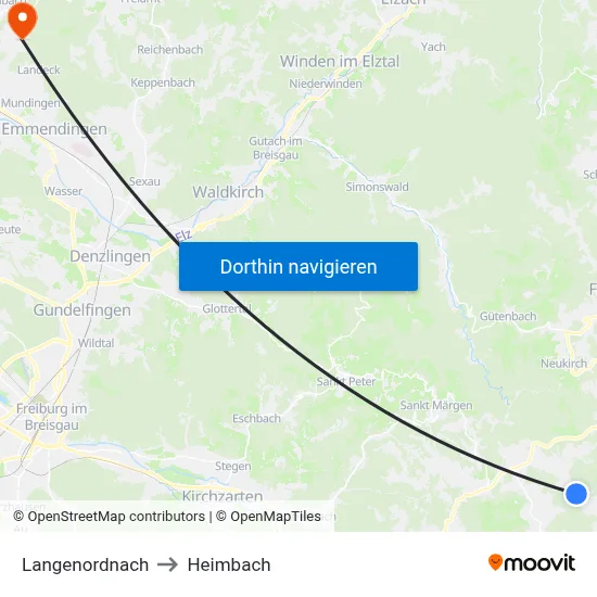 Langenordnach to Heimbach map