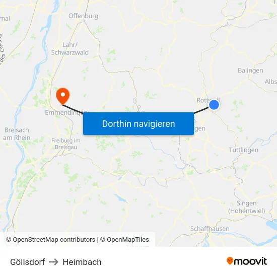 Göllsdorf to Heimbach map