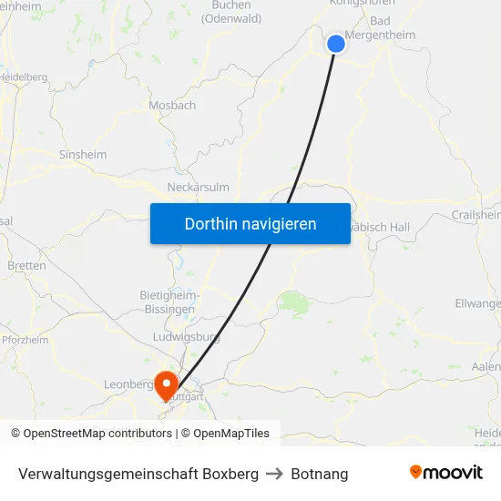 Verwaltungsgemeinschaft Boxberg to Botnang map