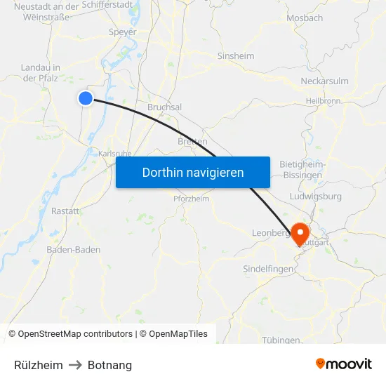 Rülzheim to Botnang map