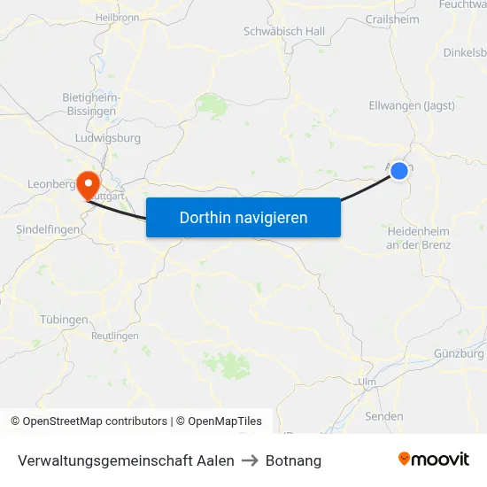 Verwaltungsgemeinschaft Aalen to Botnang map