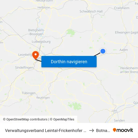 Verwaltungsverband Leintal-Frickenhofer Höhe to Botnang map