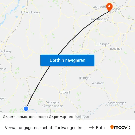 Verwaltungsgemeinschaft Furtwangen Im Schwarzwald to Botnang map