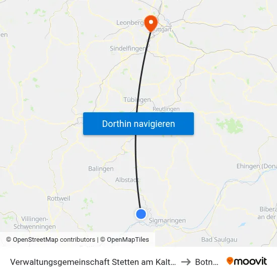Verwaltungsgemeinschaft Stetten am Kalten Markt to Botnang map