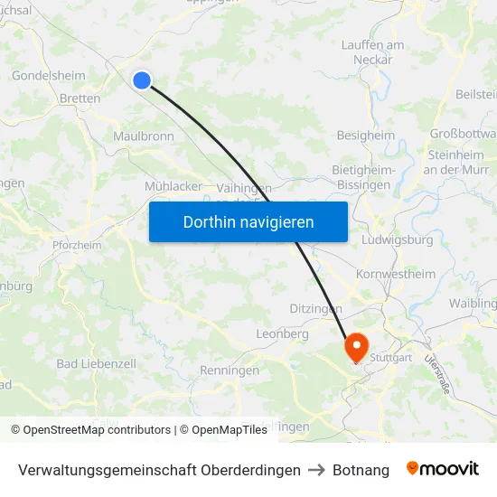 Verwaltungsgemeinschaft Oberderdingen to Botnang map