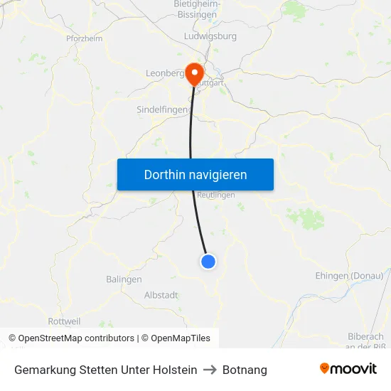 Gemarkung Stetten Unter Holstein to Botnang map