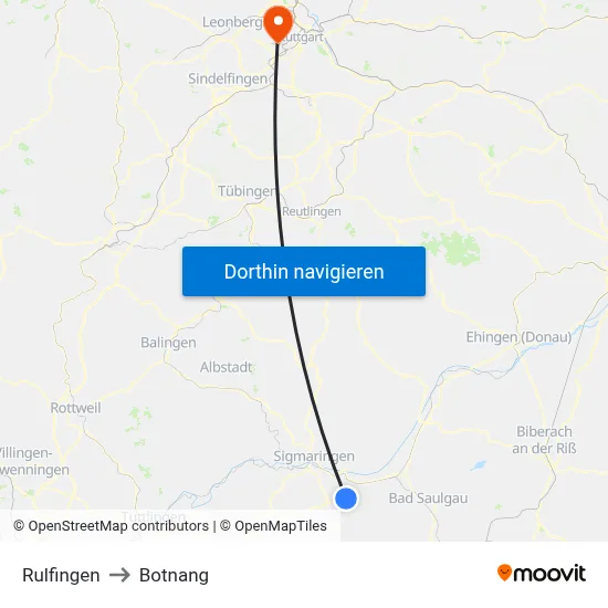 Rulfingen to Botnang map