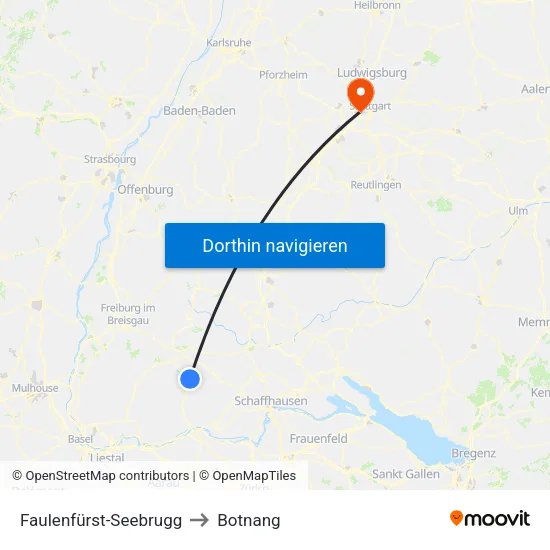 Faulenfürst-Seebrugg to Botnang map
