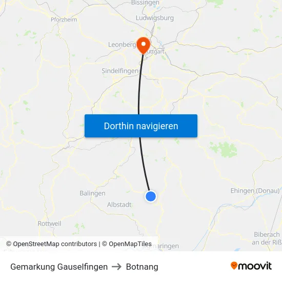 Gemarkung Gauselfingen to Botnang map