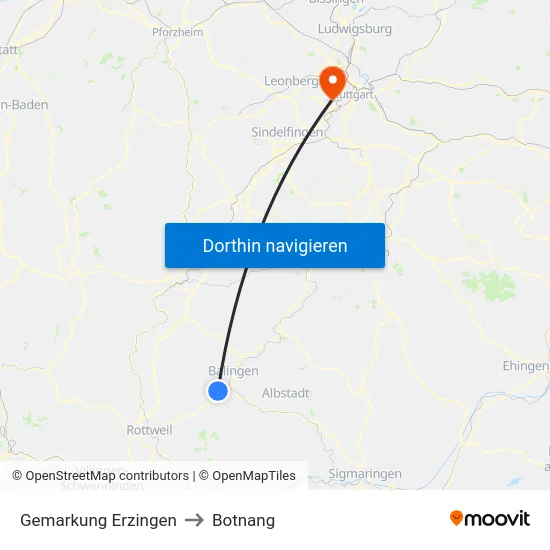 Gemarkung Erzingen to Botnang map