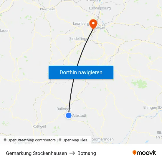 Gemarkung Stockenhausen to Botnang map