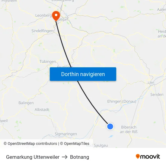 Gemarkung Uttenweiler to Botnang map
