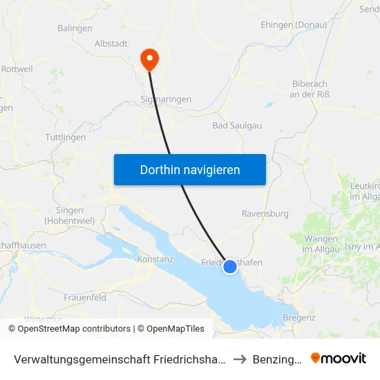 Verwaltungsgemeinschaft Friedrichshafen to Benzingen map