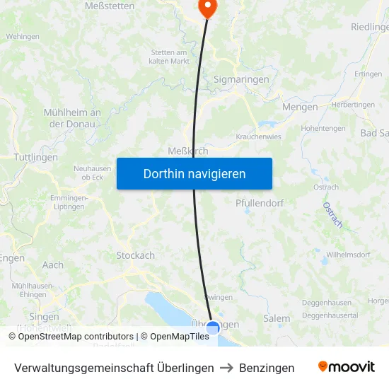 Verwaltungsgemeinschaft Überlingen to Benzingen map