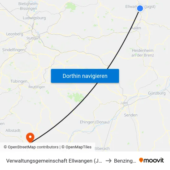 Verwaltungsgemeinschaft Ellwangen (Jagst) to Benzingen map