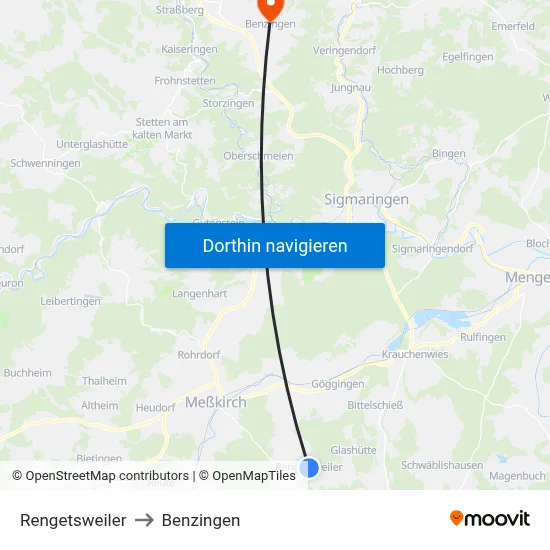 Rengetsweiler to Benzingen map