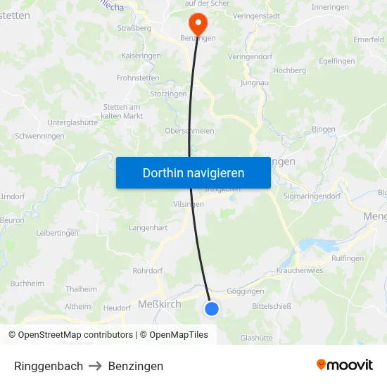 Ringgenbach to Benzingen map