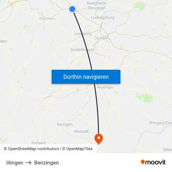 Illingen to Benzingen map
