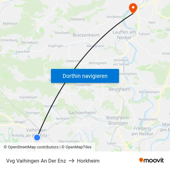 Vvg Vaihingen An Der Enz to Horkheim map