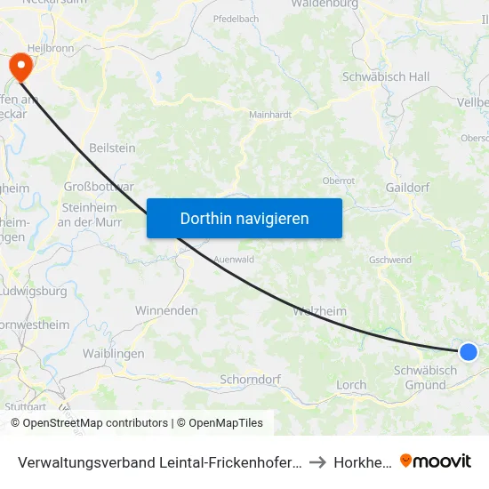 Verwaltungsverband Leintal-Frickenhofer Höhe to Horkheim map