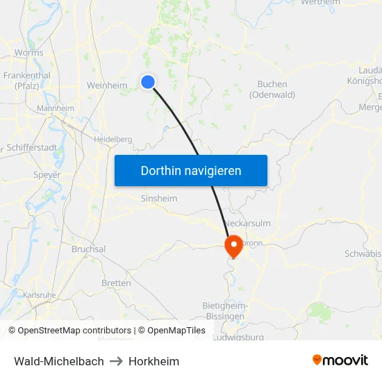 Wald-Michelbach to Horkheim map