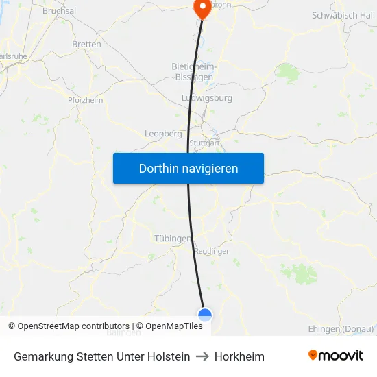 Gemarkung Stetten Unter Holstein to Horkheim map
