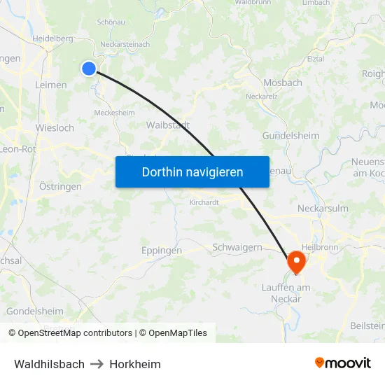 Waldhilsbach to Horkheim map
