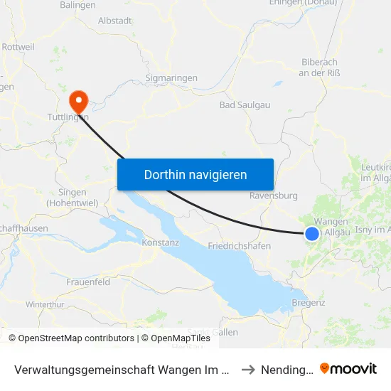 Verwaltungsgemeinschaft Wangen Im Allgäu to Nendingen map