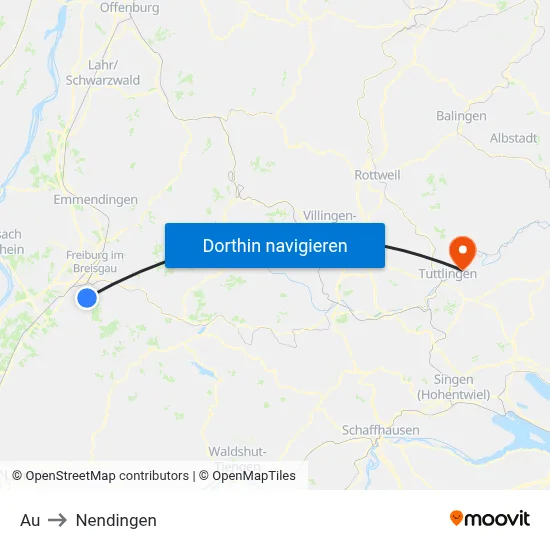 Au to Nendingen map